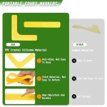 Hikeen Court Lines Marker Kit Anti-Wind-Resistant Throw Down Markers 28pcs, Pickleball Net Court for Indoor Court