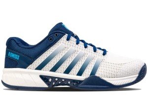 K-Swiss Men's Express Light Pickleball Shoe, Blue Opal/Blanc De Blanc/Cyan Blue, 10 M