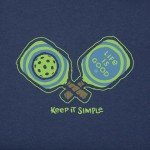 Life is Good Men's Keep It Simple Pickleball Short Sleeve Crusher Tee (Large, Darkest Blue)