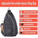 LLYWCM Pickleball Bag - Pickleball Bags for Women Men - Pickleball Backpack - Travel Pickleball Paddle Case, Pickle Ball Bag for Pickleball Paddle Tennis Racket, Pickleball Sling Bag(Black)