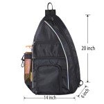 LLYWCM Pickleball Bag - Pickleball Bags for Women Men - Pickleball Backpack - Travel Pickleball Paddle Case, Pickle Ball Bag for Pickleball Paddle Tennis Racket, Pickleball Sling Bag(Black)