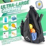 Himal Pickleball Bag-Adjustable Pickleball,Tennis,Racketball Sling Bag-Pickleball Backpack with Water Bottle Holder for Men (black)