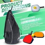 Himal Pickleball Bag-Adjustable Pickleball,Tennis,Racketball Sling Bag-Pickleball Backpack with Water Bottle Holder for Men (black)