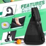 Himal Pickleball Bag-Adjustable Pickleball,Tennis,Racketball Sling Bag-Pickleball Backpack with Water Bottle Holder for Men (black)