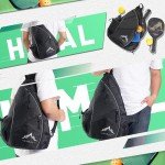 Himal Pickleball Bag-Adjustable Pickleball,Tennis,Racketball Sling Bag-Pickleball Backpack with Water Bottle Holder for Men (black)