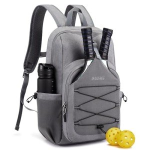 G4Free Lightweight Pickleball Bag, Pickleball Backpack for Women and Men, Adjustable Padel Bag, Fits 2 to 4 Paddles, Shoulder Daypack for Sports, lightgrey, Backpack
