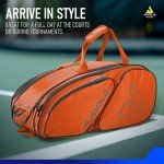 JOOLA Tour Elite Pickleball Bag – Backpack & Duffle Bag for Paddles & Pickleball Accessories – Thermal Insulated Pockets Hold 4+ Paddles - Includes Fence Hook Orange/Gray