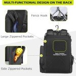 HAMBOLY Pickleball Bag for Men & Women, Pickleball Backpack with various Zipper Pockets for Balls, Paddles, Shoes, Bottles, cold Drinks and wet Towel, with a Fence Hook, Dark Gray + Light Gray