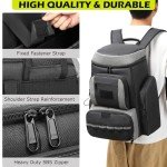 HAMBOLY Pickleball Bag for Men & Women, Pickleball Backpack with various Zipper Pockets for Balls, Paddles, Shoes, Bottles, cold Drinks and wet Towel, with a Fence Hook, Dark Gray + Light Gray
