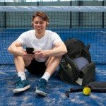 BSLN Pickleball Bag - Large Pickle Ball Sports Backpack with Padded Paddle Pockets & Large Bottom Sack for Shoes - Hanging Fence Hook, Storage Compartments for Laptop, Insulated Water Bottle (black)