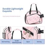 Boulder Bee Pickleball Bags, PickleBall Tote Bag for Women, Hand/Shoulder Gym Bag w Water Bottle Holder, With Pickleball Racquet Holder (Pink Triangle)