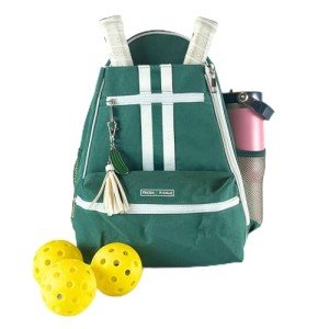 Fresh Pickle Teddi Pickleball Backpack Grn/wh- Large Capacity Pickleball Bags for Women - Durable 1000D Nylon, Multipurpose Pickleball Paddle Case with Multiple Pockets, Stylish Pickleball Paddle Bag