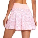 M MOTEEPI 16'' Tennis Skirt Pleated Skorts for Woman with Back Zip Pockets Tummy Control Golf Pickleball Skirts Outfits for Women Crystal Pink Medium