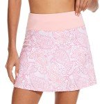 M MOTEEPI 16'' Tennis Skirt Pleated Skorts for Woman with Back Zip Pockets Tummy Control Golf Pickleball Skirts Outfits for Women Crystal Pink Medium
