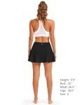 Stelle Women Tennis Golf Skirts High Waisted with Inner Shorts for Athletic Workout Sports Skorts Running Pickleball (BK, M) Black