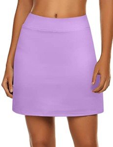 Ekouaer Tennis Golf Skorts for Woman with Shorts High Waisted Athletic Skirts A Line Workout Pickleball Skirt, Violets Medium