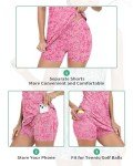 WOWENY Womens Tennis Golf Dress with Shorts and Pockets Workout Athletic Sport Sleeveless Dresses Collared Pickleball Petal Sleeve Outfits(Pink Floral-132,M)