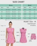 WOWENY Womens Tennis Golf Dress with Shorts and Pockets Workout Athletic Sport Sleeveless Dresses Collared Pickleball Petal Sleeve Outfits(Pink Floral-132,M)