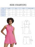 Dokuritu Tennis Dresses with Built in Shorts Womens Athletic Dress Sleeveless Workout Pickleball Outfits with Pockets White