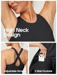 Heathyoga Womens Tennis Dress with Shorts Underneath Athletic Dress for Women Workout Dress with Pockets Romper Dress Black