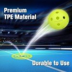 Amoswiz Indoor Pickleball Balls, 6 Pack of 26 Holes Indoor Pickle Ball Balls, Green Color High Visibility Durable Pickleballs for Training and Tournament