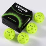 YOTIGER Indoor Pickleball Balls 4-Pack, 26 Holes High Bounce Durable Green Pickle Balls, Perfectly Balanced Pickleball Ball for All Style Pickleball Paddles & All Skill Levels