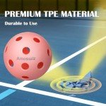 Amoswiz Indoor Pickleball Balls, 6 Pack of 26 Holes Pickleballs, Indoor Pickleballs Set, High Visibility Durable Pickle Balls for Training and Tournament