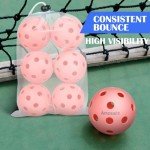 Amoswiz Indoor Pickleball Balls, 6 Pack of 26 Holes Pickleballs, Indoor Pickleballs Set, High Visibility Durable Pickle Balls for Training and Tournament
