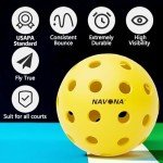 Navona 48 Pack Premium 40-Holes Outdoor Pickleball Balls, Meet USAPA Official Requirement, Perfectly Balanced, High Bounce True Flight, Durable Outdoor Pickleball Set