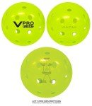 Vulcan | VPRO Flight Outdoor Pickleball | Official Ball of The PPA Tour & MLP | Hi-Vis Yellow | 3 Pack
