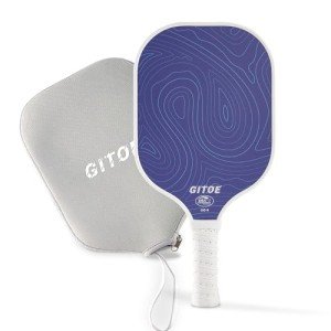 GITOE Pickleball Paddle, Lightweight Carbon Fiber, USAPA Approved Pickle Ball Single Racket, Polypropylene Honeycomb Core, Comfortable Grip and Paddle Cover, Pickleball Paddles Set Gift for All Ages