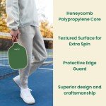 PICKLD Stylish Premium Pickleball Paddle Racket | Durable Fiberglass Surface | Honeycomb Core | Perfect Addition to a Pickleball Set | Indoor Outdoor Pickle Ball Paddle (Fern)