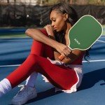 PICKLD Stylish Premium Pickleball Paddle Racket | Durable Fiberglass Surface | Honeycomb Core | Perfect Addition to a Pickleball Set | Indoor Outdoor Pickle Ball Paddle (Fern)