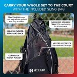 Helium Pro Carbon Fiber Pickleball Paddle Set of 4 - USAPA Certified Pickleball Paddles, High-Spin Texture, Lightweight Honeycomb Core (4 Paddles, 6 Balls, 1 Sports Bag)