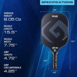 GIO Pickleball Paddles Set of 2-16mm Carbon Fiber Pickleball Paddle - 2024 USAPA Approved Pickleball Set for Beginners & Intermediate Players - 7.8 Oz