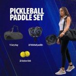 GIO Pickleball Paddles Set of 2-16mm Carbon Fiber Pickleball Paddle - 2024 USAPA Approved Pickleball Set for Beginners & Intermediate Players - 7.8 Oz