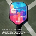 2024 SLK Helix Pro Pickleball Paddle | Carbon Fiber & Fiberglass Hybrid Face | Thermoformed Carbon Fiber Core | Unmatched Control | Spectra