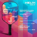 2024 SLK Helix Pro Pickleball Paddle | Carbon Fiber & Fiberglass Hybrid Face | Thermoformed Carbon Fiber Core | Unmatched Control | Spectra