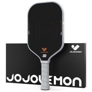 JOJOLEMON Pickleball Paddles, Raw Carbon Fiber Pickleball Paddle with a 16mm Shark Power Polymer Core, The Pickleball Rackets Designed for Ultimate Spin & Consistency - Black