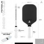 JOOLA Perseus MOD TA 15 16mm Pro Player Edition Pickleball Paddle - Gen 3 Propulsion Core & Charged Carbon Surface Technology - Carbon Fiber Pickleball Paddle with White Edge Guard - USAPA Approved