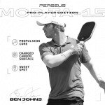 JOOLA Perseus MOD TA 15 16mm Pro Player Edition Pickleball Paddle - Gen 3 Propulsion Core & Charged Carbon Surface Technology - Carbon Fiber Pickleball Paddle with White Edge Guard - USAPA Approved
