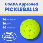 TRUPICKLEBALL Tru-40 Outdoor Pickleballs - USAPA Approved Pickleball Balls for Recreational and Tournament Play - Available in 3, 12, 50, and 100 Packs (3)
