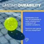 TRUPICKLEBALL Tru-40 Outdoor Pickleballs - USAPA Approved Pickleball Balls for Recreational and Tournament Play - Available in 3, 12, 50, and 100 Packs (3)