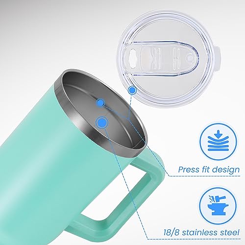 Mint Green Stainless Steel Coffee Tumbler with Straw