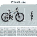 AVASTA 27.5-inch Mountain Bike for Man Male and Woman Female Adult with Lightweight Aluminum Alloy Frame and Dual Disc Brakes,Front Suspension,21-Speed Gear Shifters,Hidden Brake Cables,Grey