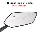 Bike Mirror, Bicycle Mirrors of Handlebars Rotate Rearview Glass Lens, Safe Cycling Bike Rear View Mirror (Diamond)