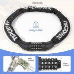 Topcrown Bike Lock 3.2 ft Long High Security Heavy Duty Anti Theft Bike Chain Lock, 5 Digit Combination Resettable Keyless Bicycle Lock for Bike/Electric Scooter/Ebike/Motorcycle (Black)