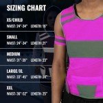 247 Viz Mesh Reflective Vest with Inside Pocket - High Visibility Reflective Running Gear Safety Vest Straps for Men, Women,Kids, for Night Running, Walking, & Cycling