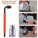 Bike Crank Puller + Bottom Bracket Remover + Bike Crank Extractor + 16mm Spanner and Auxiliary Wrench, Bicycle Repair Tool Kit for 7, 8, 9, 10 and 12 Speed MTB, Mountain Bike, Road Bike