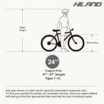 HH HILAND 24 Inch Mountain Bike for Kids Age 7-15 Year Old, Front Suspension Fork Kids' Bicycles for Boys Girls Mint Green